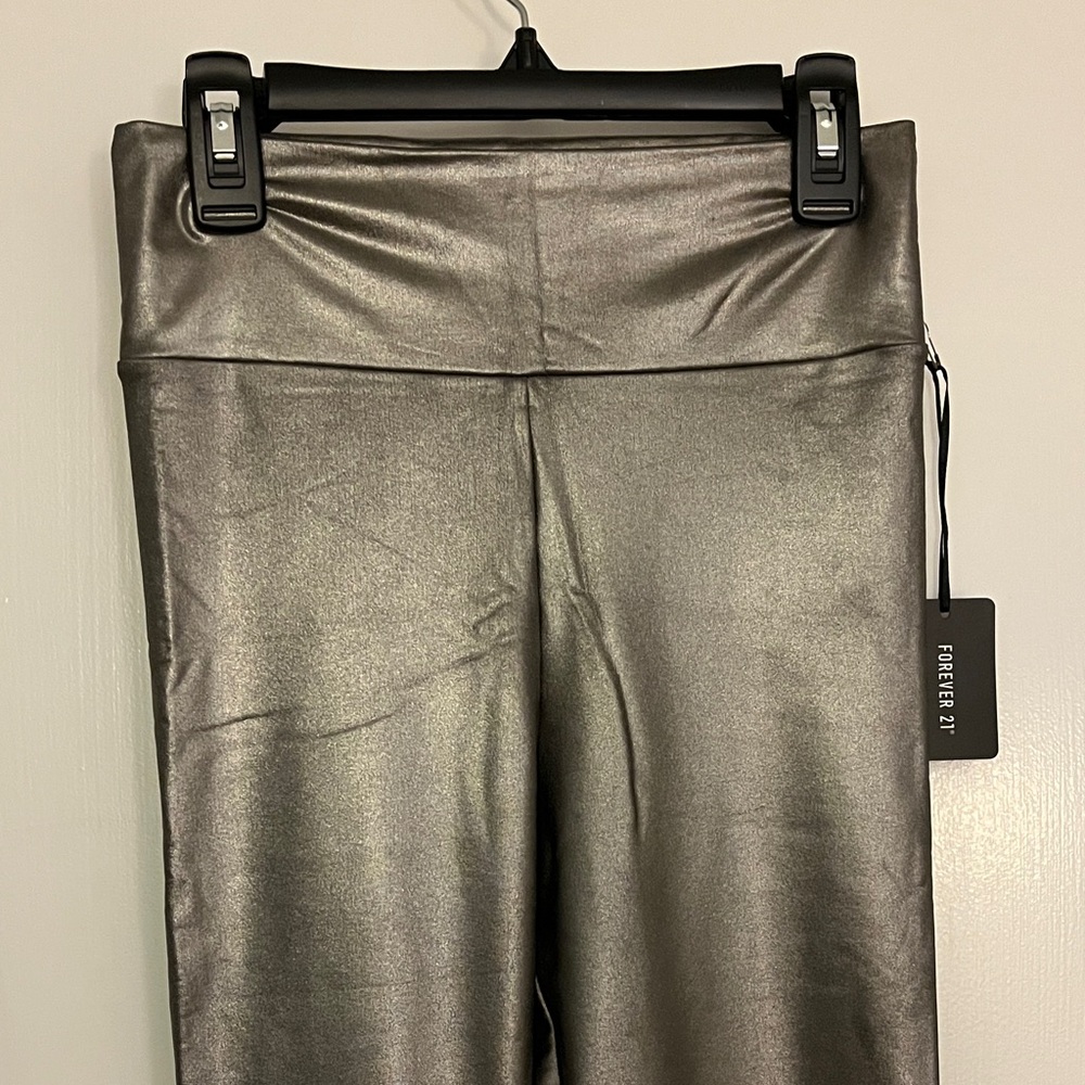 Forever 21 Metallic Pewter/Silver Leggings